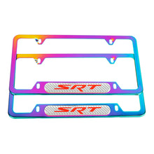 Load image into Gallery viewer, Brand New Universal 2PCS SRT Neo Chrome Metal License Plate Frame