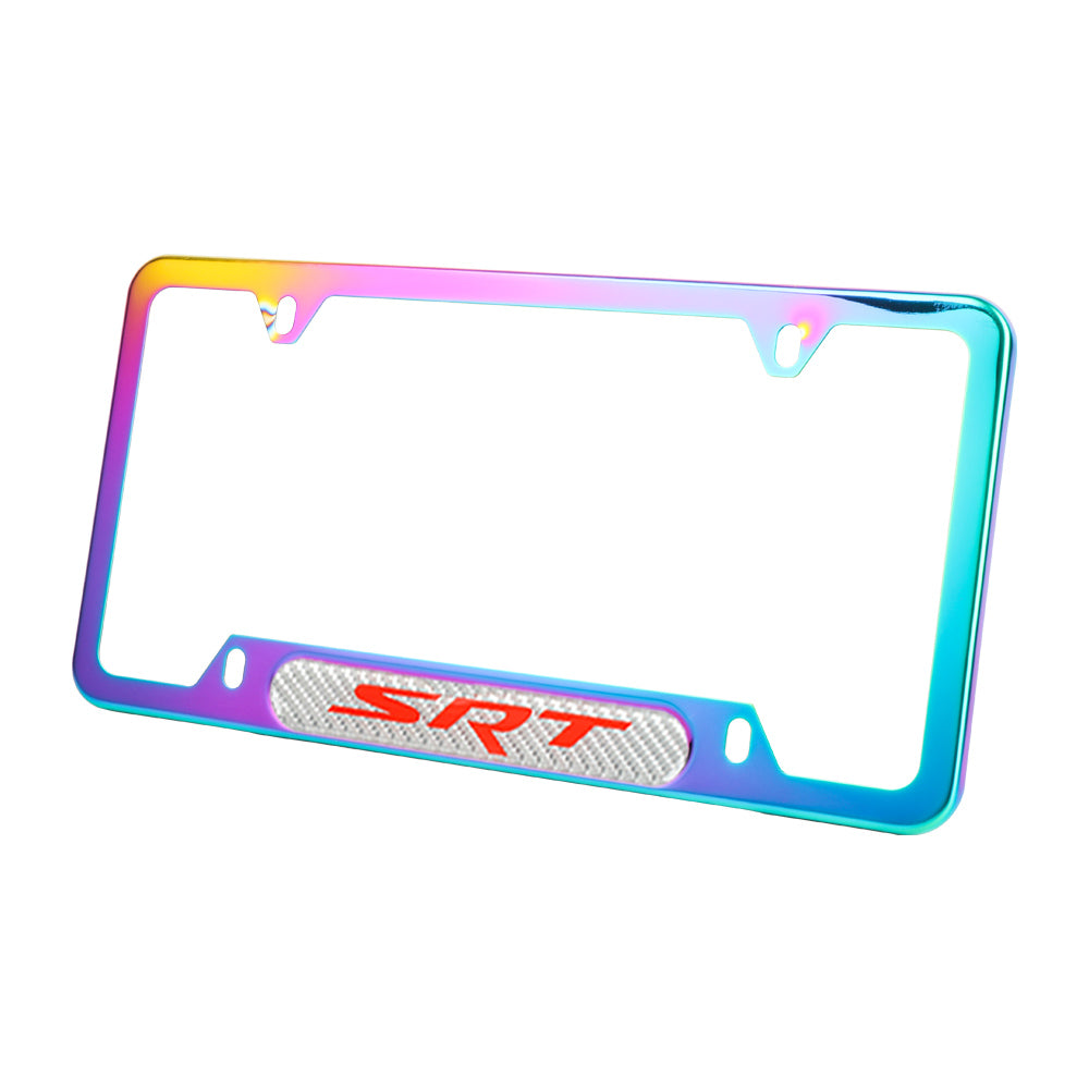 Brand New Universal 1PCS SRT Neo Chrome Metal License Plate Frame