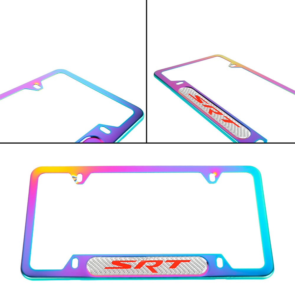 Brand New Universal 1PCS SRT Neo Chrome Metal License Plate Frame