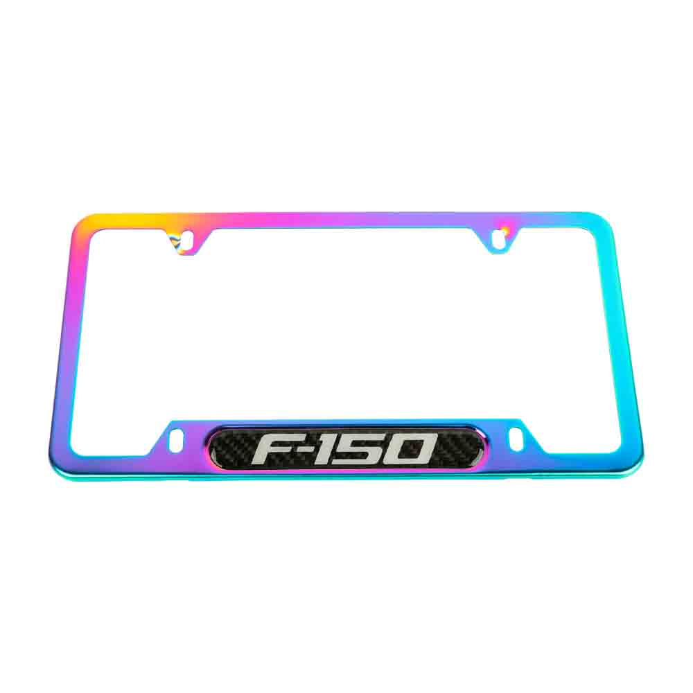 Brand New Universal 2PCS F-150 Neo Chrome Metal License Plate Frame