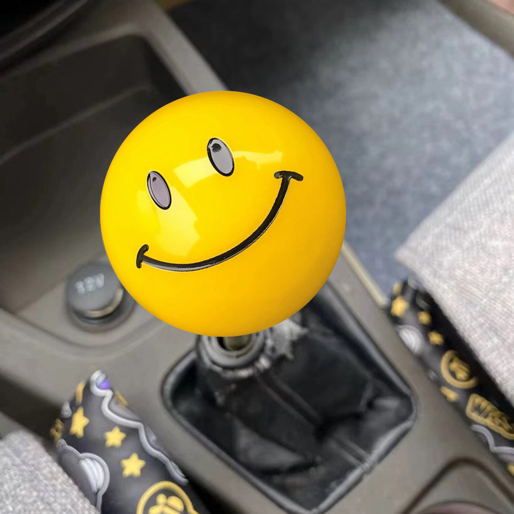 BRAND NEW UNIVERSAL JDM SMILE FACE YELLOW Manual Gear Stick Shift Knob Lever Shifter M8 M10 M12