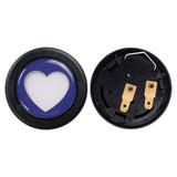 Brand New Universal Blue Heart Shape Car Horn Button Black Steering Wheel Center Cap