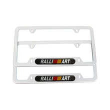 Load image into Gallery viewer, Brand New Universal 2PCS Ralliart Silver Metal License Plate Frame