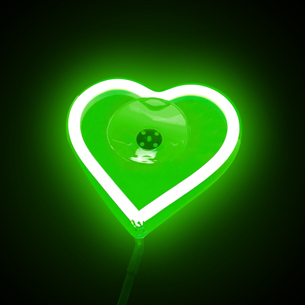 BRAND NEW UNIVERSAL LOVE HEART GREEN LED Neon Flash Light Car Window Glow Electric Remote Control Lamp