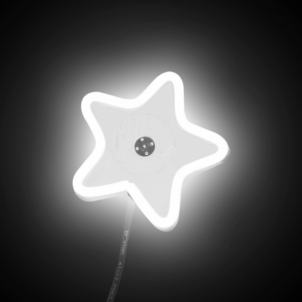 BRAND NEW UNIVERSAL STAR SHAPED WHITE LED Neon Flash Light Car Window Glow Electric Remote Control Lamp