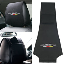 Load image into Gallery viewer, BRAND NEW 1PCS MUGEN POWER BLACK CAR NECK SEAT HEADREST PROTECTOR SUEDE COVER