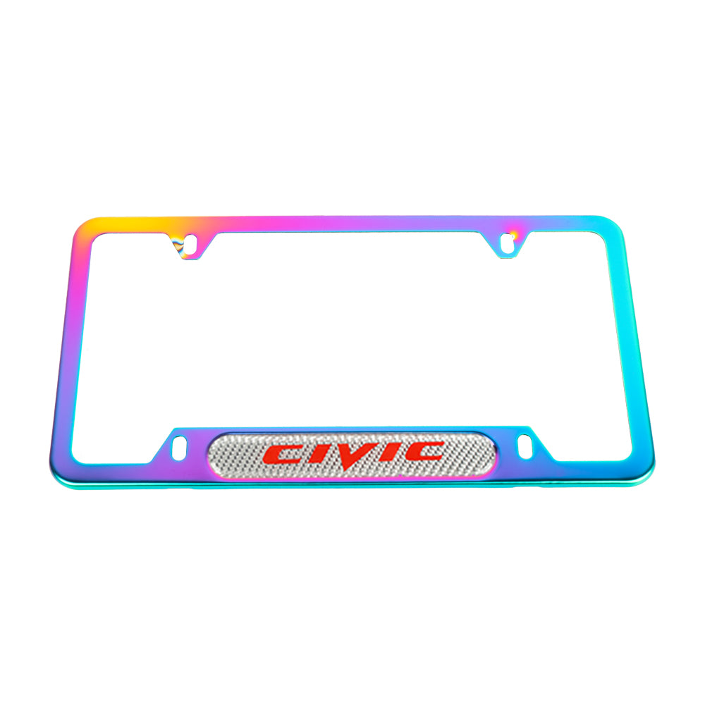 Brand New Universal 1PCS Honda Civic Neo Chrome Metal License Plate Frame