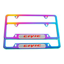 Load image into Gallery viewer, Brand New Universal 2PCS Honda Civic Neo Chrome Metal License Plate Frame