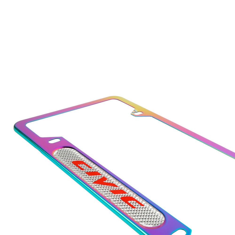 Brand New Universal 1PCS Honda Civic Neo Chrome Metal License Plate Frame