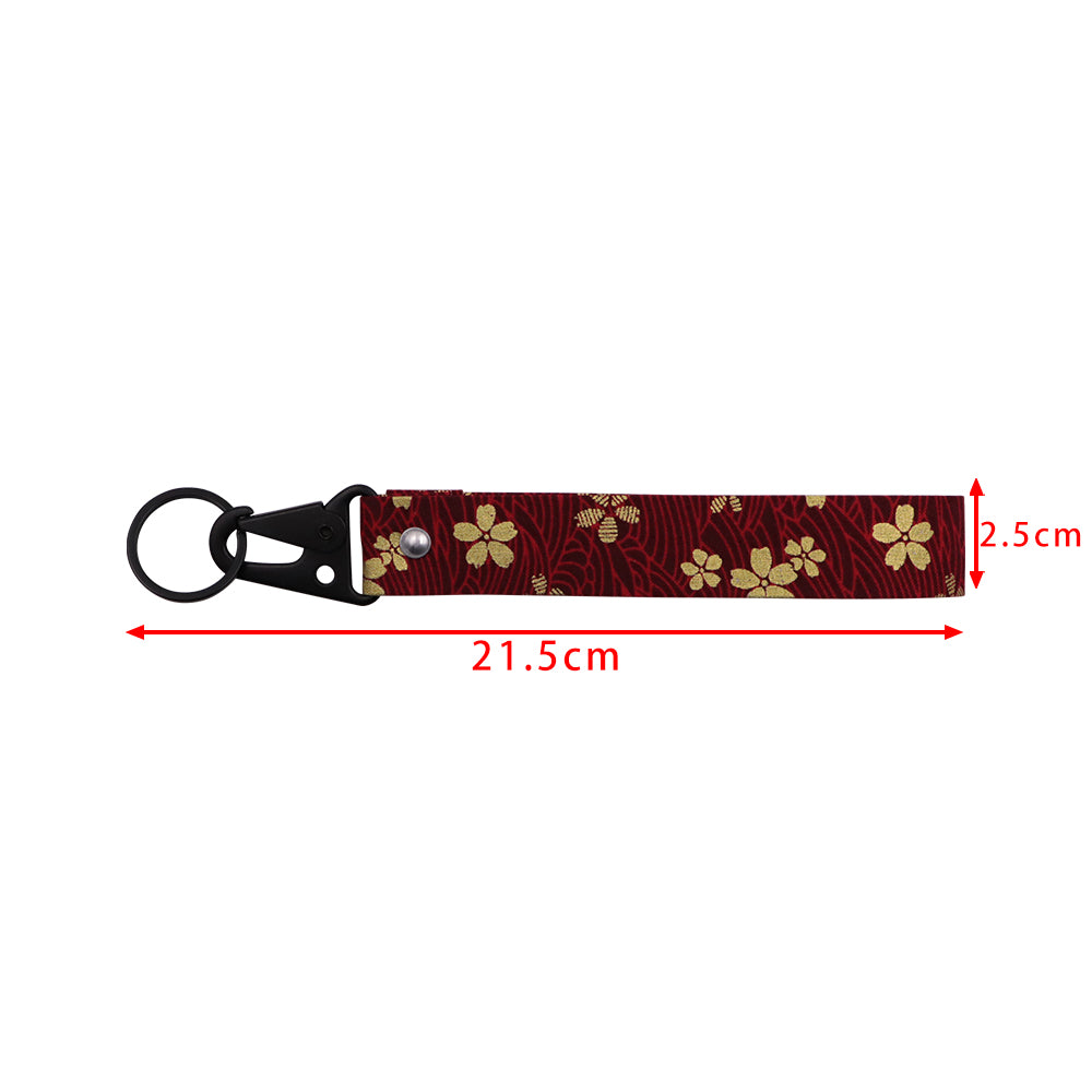 BRAND New JDM Sakura Flower Red Racing Keychain Metal key Ring Hook Strap Lanyard Universal