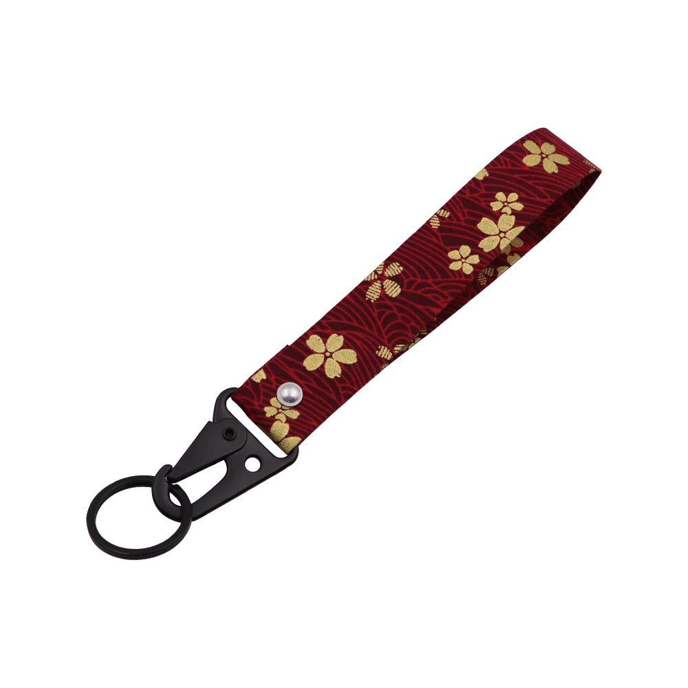 BRAND New JDM Sakura Flower Red Racing Keychain Metal key Ring Hook Strap Lanyard Universal