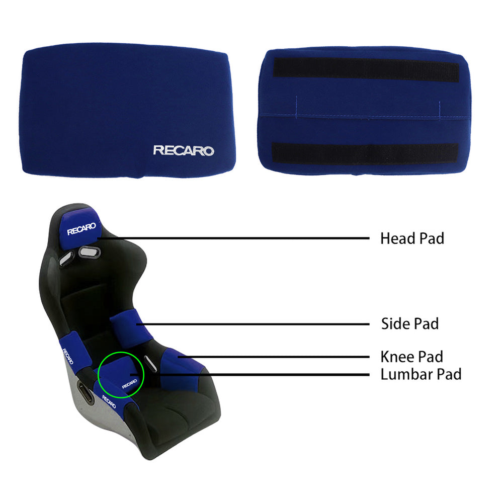 BRAND NEW 1PCS JDM RECARO Racing Blue Tuning Pad For Lumber Rest Cushion Bucket Seat Racing