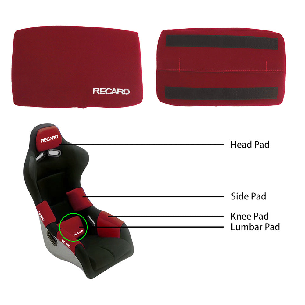 BRAND NEW 1PCS JDM RECARO Racing Red Tuning Pad For Lumber Rest Cushion Bucket Seat Racing