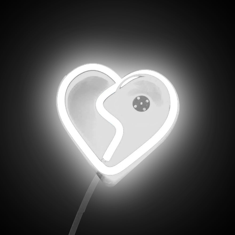 BRAND NEW UNIVERSAL BROKEN LOVE HEART WHITE LED Neon Flash Light Car Window Glow Electric Remote Control Lamp