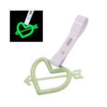 Load image into Gallery viewer, Brand New Arrow Heart Love Glow in Dark Green JDM TSURIKAWA Ring Subway Train Bus Handle White Strap Charm Drift