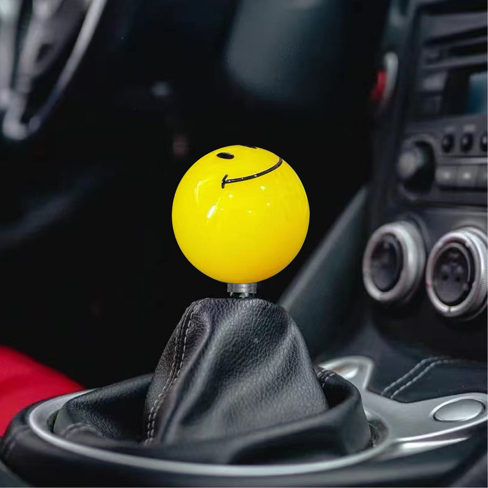 BRAND NEW UNIVERSAL JDM SMILE FACE YELLOW Manual Gear Stick Shift Knob Lever Shifter M8 M10 M12