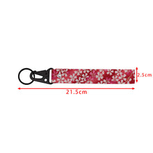 Load image into Gallery viewer, BRAND New JDM Sakura Flower Red Racing Keychain Metal key Ring Hook Strap Lanyard Universal