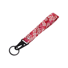 Load image into Gallery viewer, BRAND New JDM Sakura Flower Red Racing Keychain Metal key Ring Hook Strap Lanyard Universal