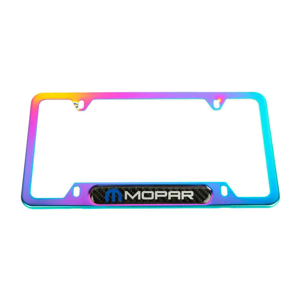 Brand New Universal 1PCS Mopar Neo Chrome Metal License Plate Frame