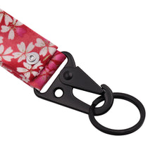 Load image into Gallery viewer, BRAND New JDM Sakura Flower Red Racing Keychain Metal key Ring Hook Strap Lanyard Universal