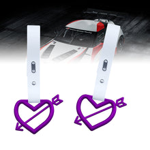 Load image into Gallery viewer, Brand New Arrow Heart Love Purple JDM TSURIKAWA Ring Subway Train Bus Handle White Strap Charm Drift