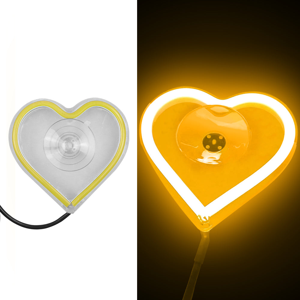 BRAND NEW UNIVERSAL LOVE HEART YELLOW LED Neon Flash Light Car Window Glow Electric Remote Control Lamp