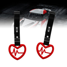 Load image into Gallery viewer, Brand New Heartbeats Red JDM TSURIKAWA Ring Subway Train Bus Handle Black Strap Charm Drift