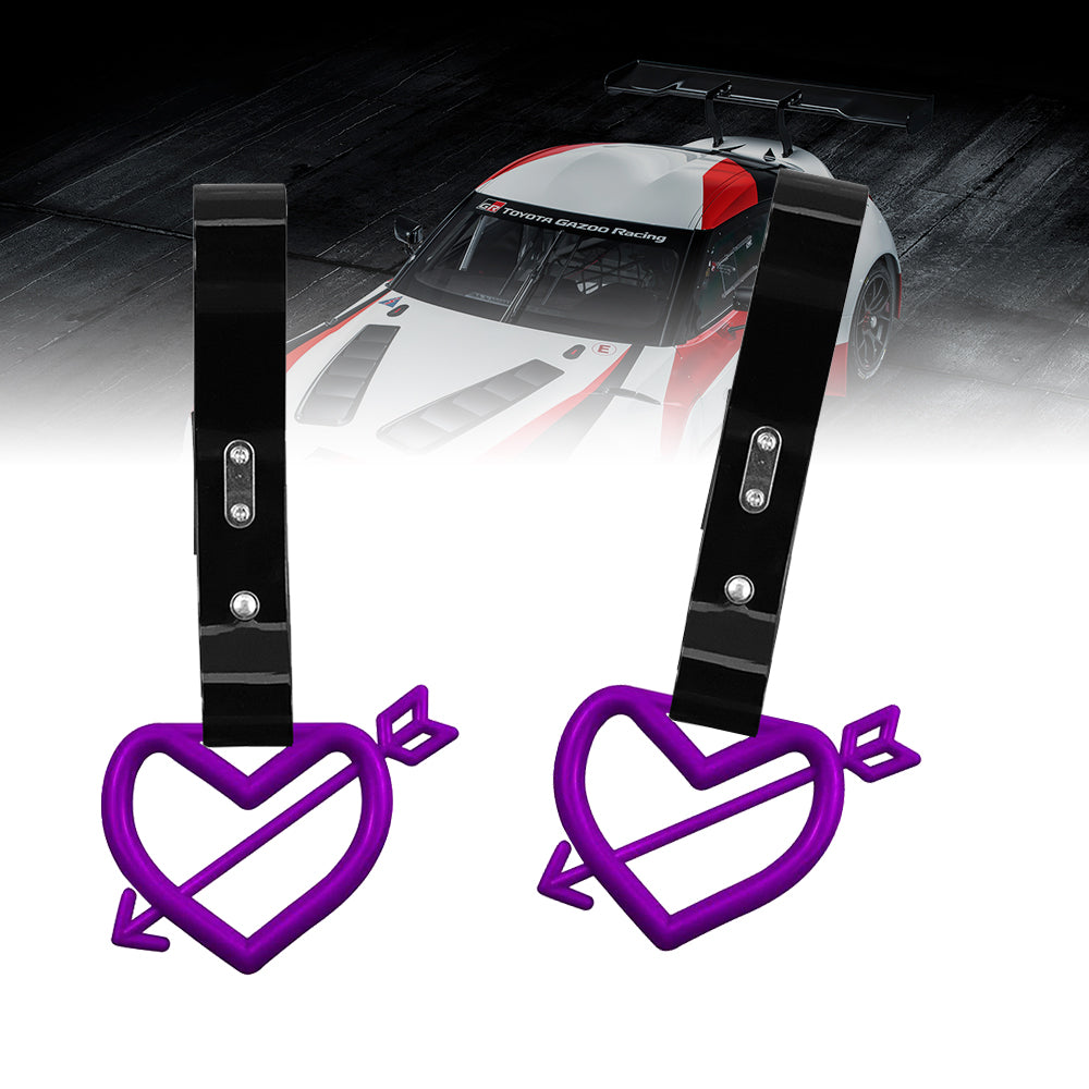 Brand New Arrow Heart Love Purple JDM TSURIKAWA Ring Subway Train Bus Handle Black Strap Charm Drift