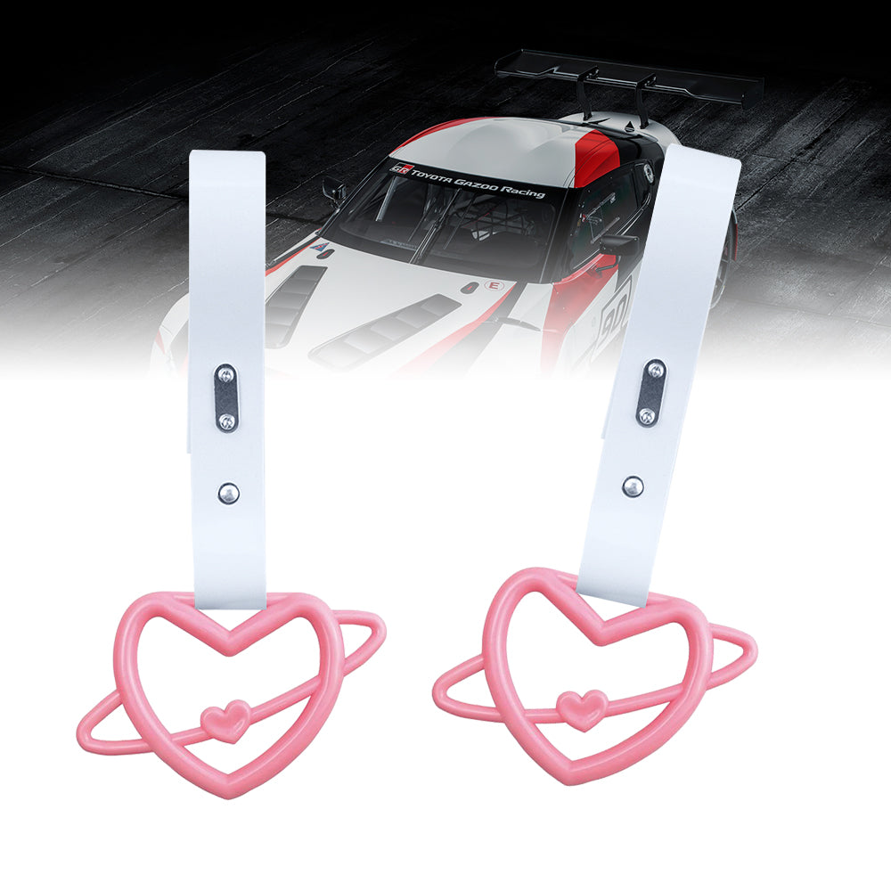 Brand New Space Heart Pink JDM TSURIKAWA Ring Subway Train Bus Handle White Strap Charm Drift