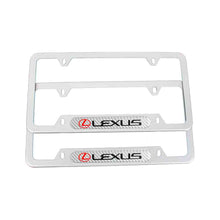 Load image into Gallery viewer, Brand New Universal 2PCS LEXUS Silver Metal License Plate Frame