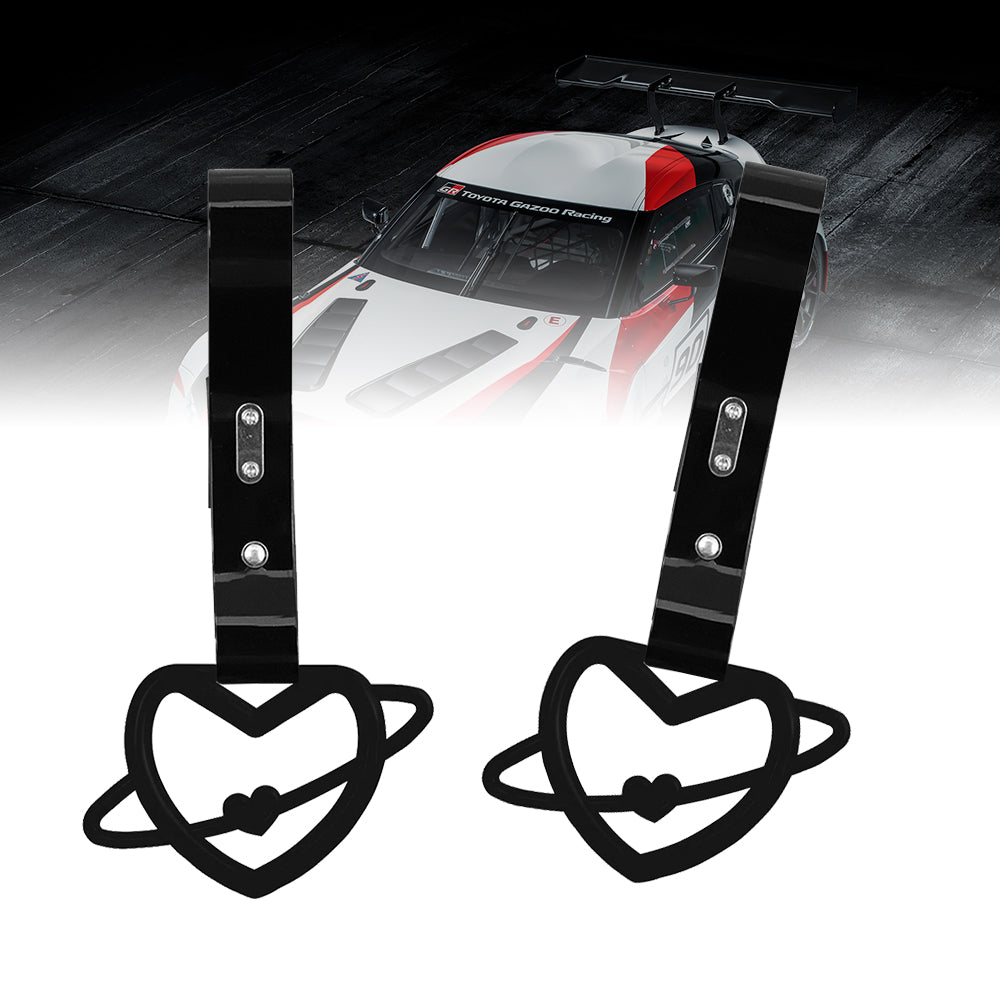 Brand New Space Heart Black JDM TSURIKAWA Ring Subway Train Bus Handle Black Strap Charm Drift