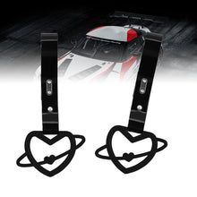 Load image into Gallery viewer, Brand New Space Heart Black JDM TSURIKAWA Ring Subway Train Bus Handle Black Strap Charm Drift