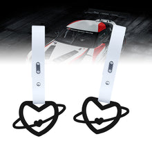 Load image into Gallery viewer, Brand New Space Heart Black JDM TSURIKAWA Ring Subway Train Bus Handle White Strap Charm Drift