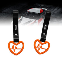 Load image into Gallery viewer, Brand New Heartbeats Orange JDM TSURIKAWA Ring Subway Train Bus Handle Black Strap Charm Drift