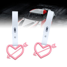 Load image into Gallery viewer, Brand New Arrow Heart Love Pink JDM TSURIKAWA Ring Subway Train Bus Handle White Strap Charm Drift