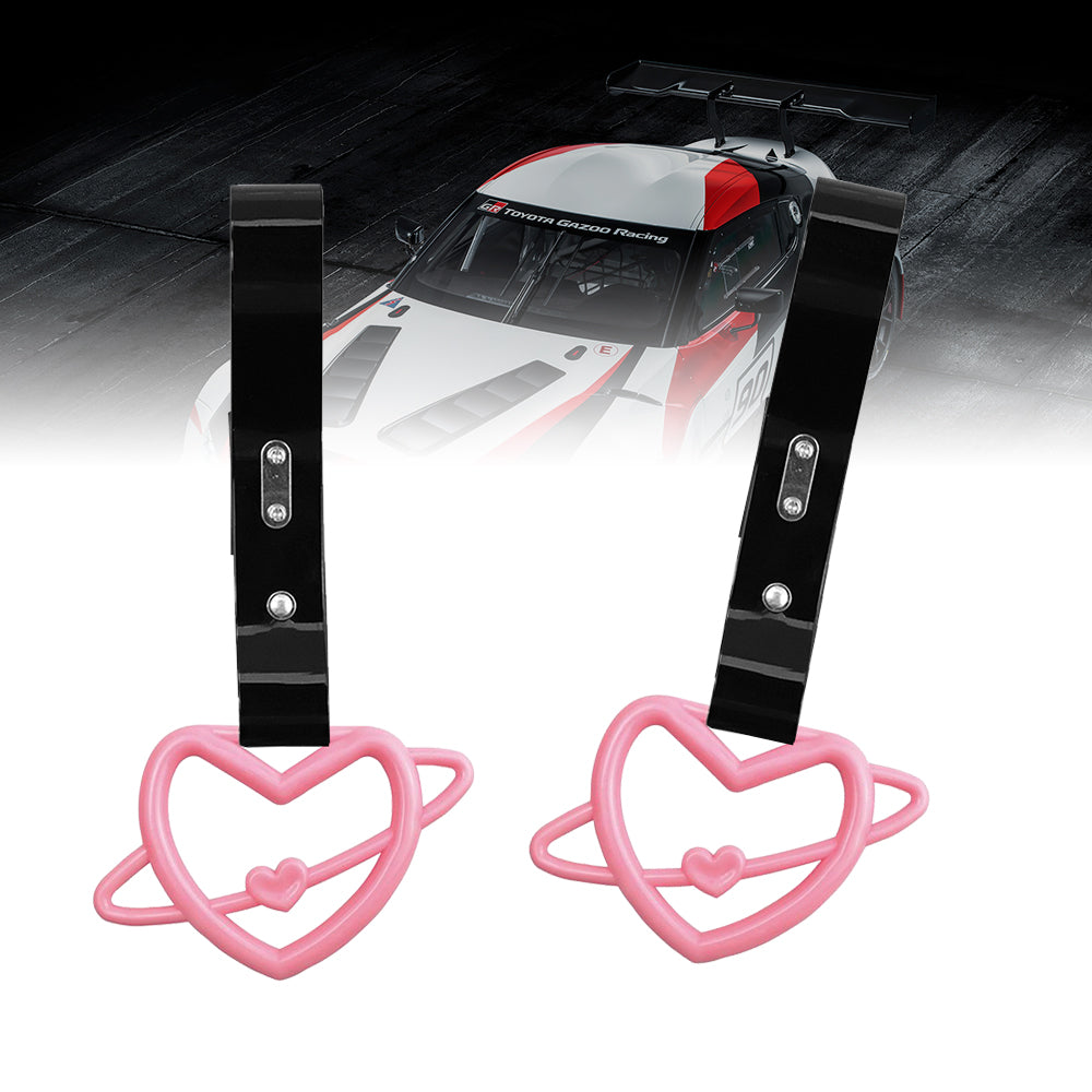 Brand New Space Heart Pink JDM TSURIKAWA Ring Subway Train Bus Handle Black Strap Charm Drift