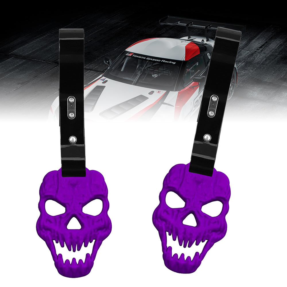 Brand New Skull Head Purple JDM TSURIKAWA Ring Subway Train Bus Handle Black Strap Charm Drift