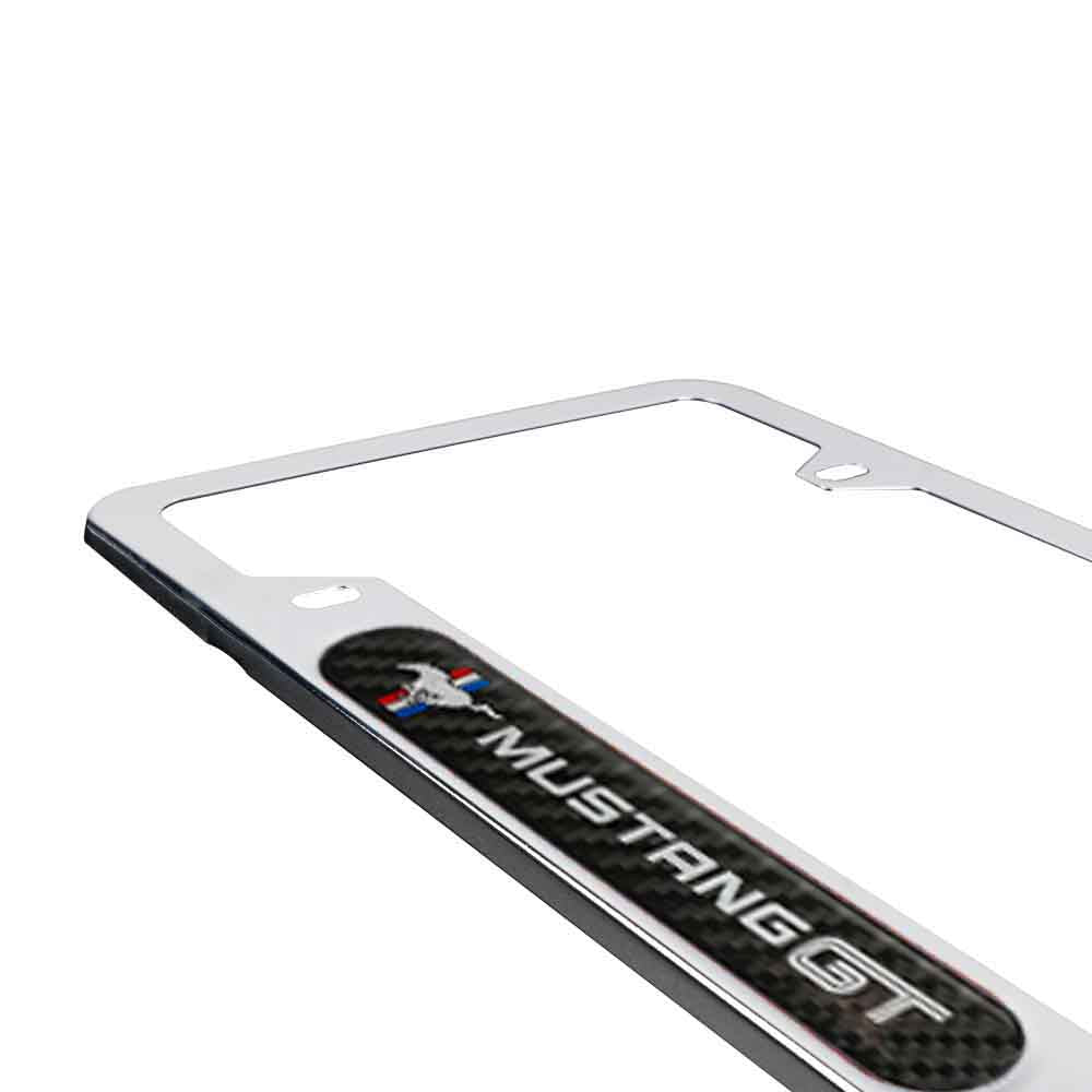 Brand New Universal 2PCS FORD MUSTANG GT Chrome Metal License Plate Frame