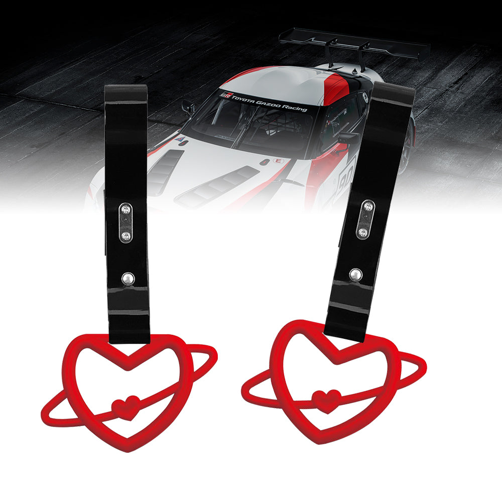 Brand New Space Heart Red JDM TSURIKAWA Ring Subway Train Bus Handle Black Strap Charm Drift