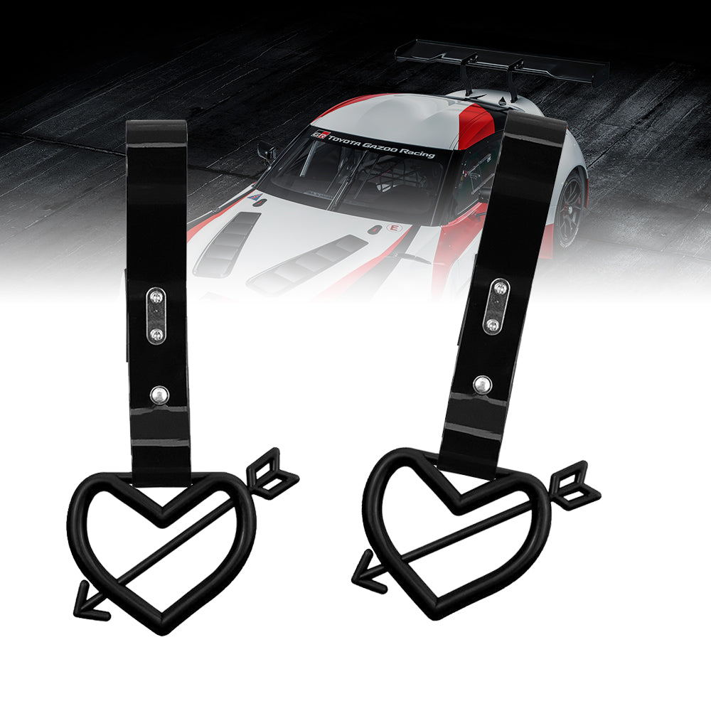 Brand New Arrow Heart Love Black JDM TSURIKAWA Ring Subway Train Bus Handle Black Strap Charm Drift