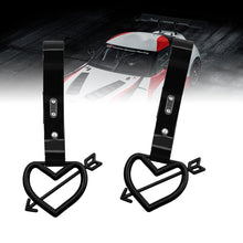 Load image into Gallery viewer, Brand New Arrow Heart Love Black JDM TSURIKAWA Ring Subway Train Bus Handle Black Strap Charm Drift