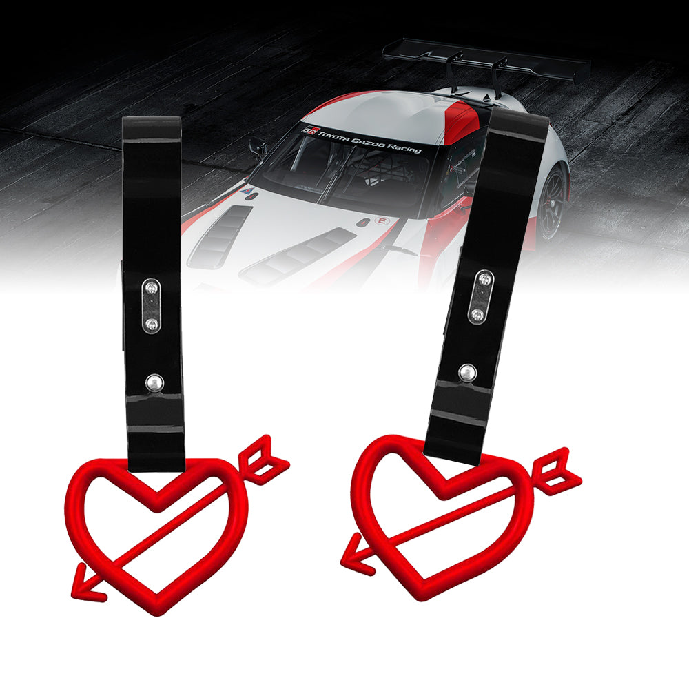 Brand New Arrow Heart Love Red JDM TSURIKAWA Ring Subway Train Bus Handle Black Strap Charm Drift