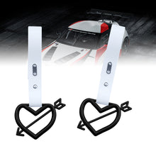 Load image into Gallery viewer, Brand New Arrow Heart Love Black JDM TSURIKAWA Ring Subway Train Bus Handle White Strap Charm Drift