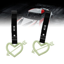 Load image into Gallery viewer, Brand New Arrow Heart Love Glow in Dark Green JDM TSURIKAWA Ring Subway Train Bus Handle Black Strap Charm Drift