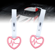 Load image into Gallery viewer, Brand New Heartbeats Pink JDM TSURIKAWA Ring Subway Train Bus Handle White Strap Charm Drift