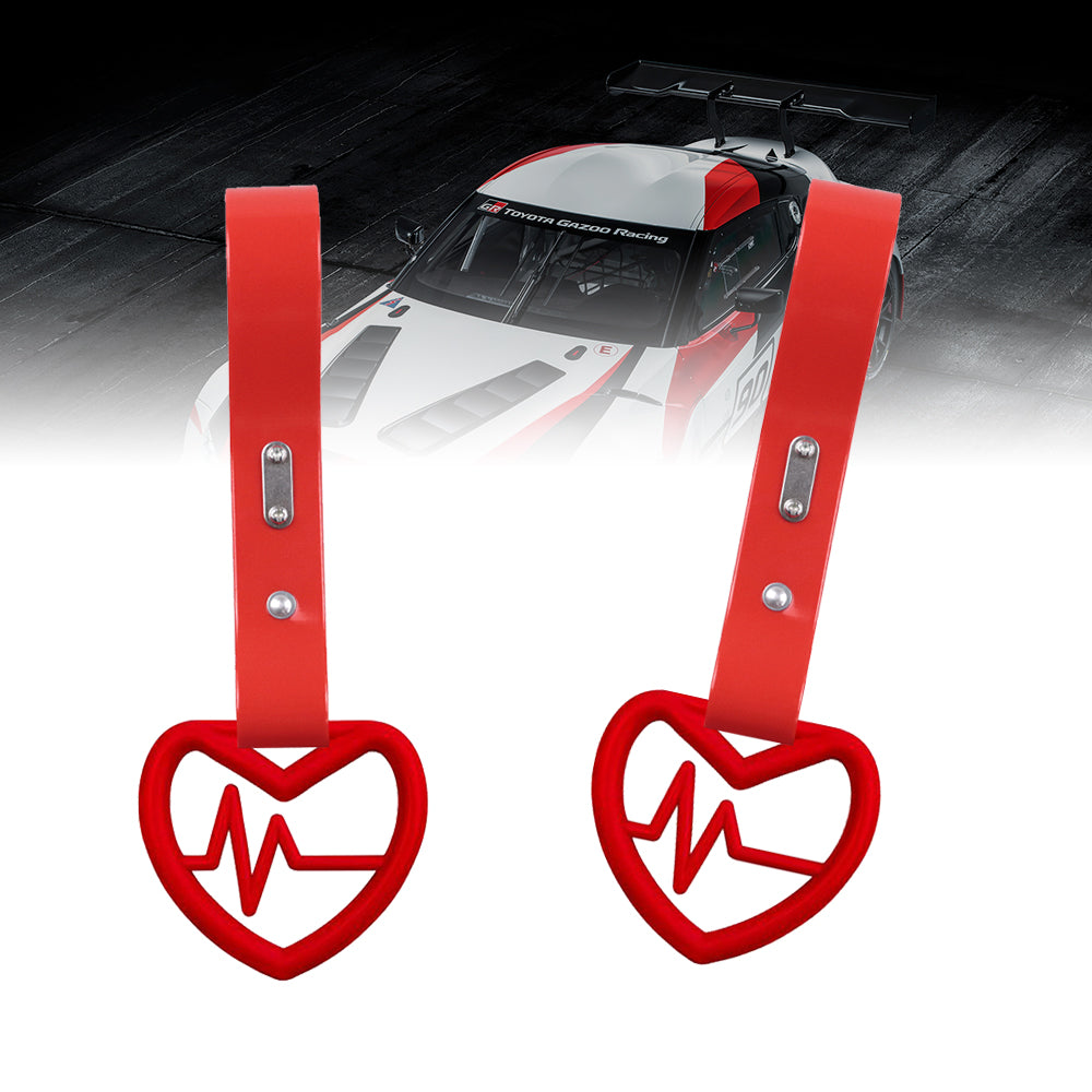 Brand New Heartbeats Red JDM TSURIKAWA Ring Subway Train Bus Handle Red Strap Charm Drift