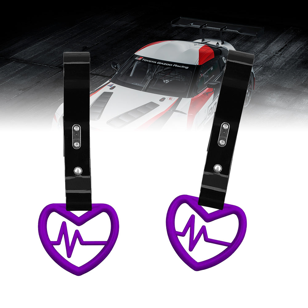 Brand New Heartbeats Purple JDM TSURIKAWA Ring Subway Train Bus Handle Black Strap Charm Drift