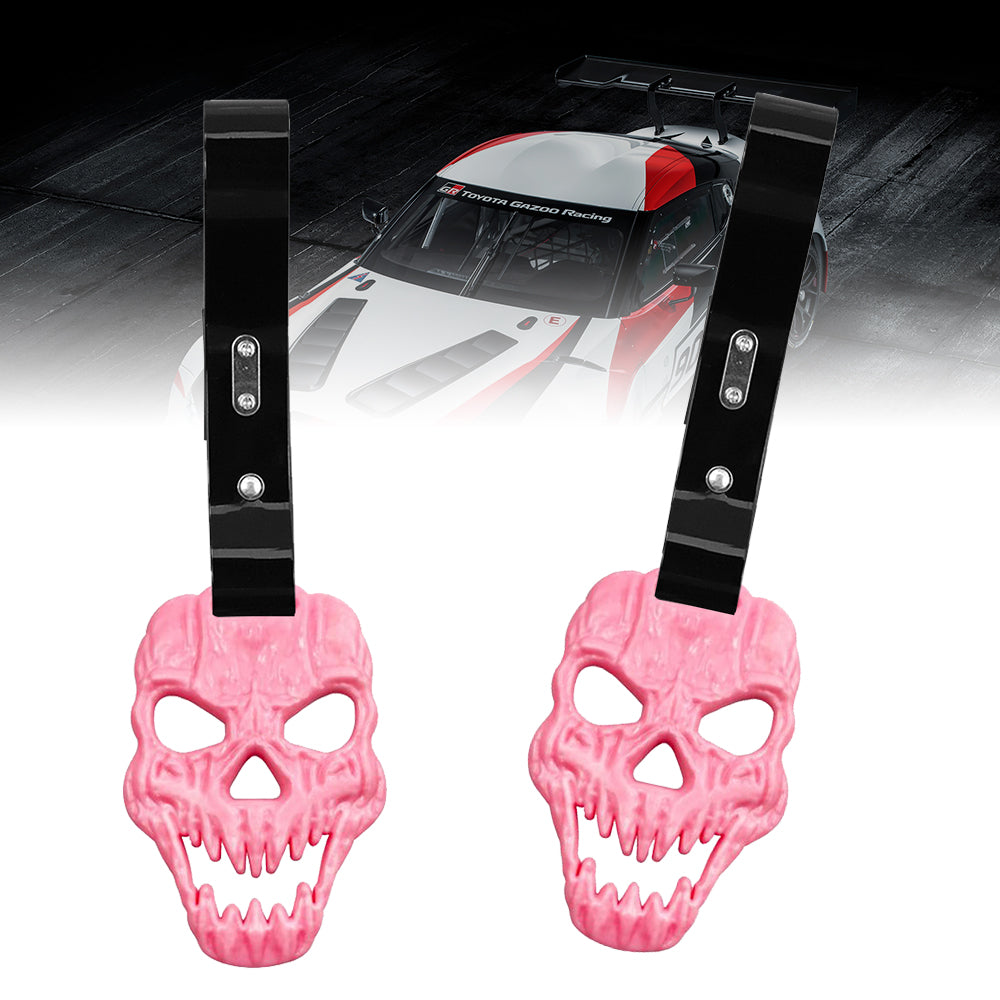 Brand New Skull Head Pink JDM TSURIKAWA Ring Subway Train Bus Handle Black Strap Charm Drift