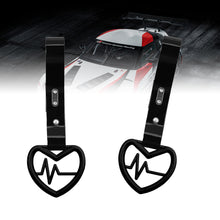 Load image into Gallery viewer, Brand New Heartbeats Black JDM TSURIKAWA Ring Subway Train Bus Handle Black Strap Charm Drift