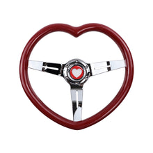 Load image into Gallery viewer, Brand New Universal Red Heart Shape Car Horn Button Black Steering Wheel Center Cap